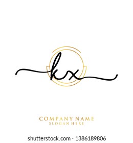 KX Initial handwriting logo template