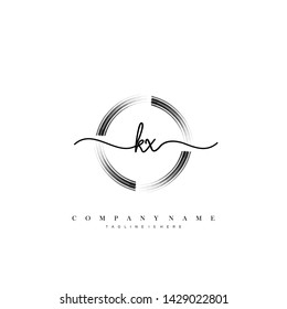 KX initial handwriting logo template vector