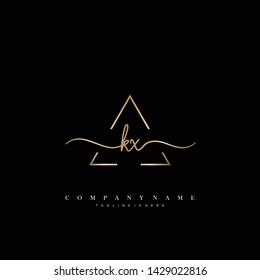 KX initial handwriting logo template vector