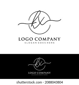 KX Initial letters, handwriting signature logo.