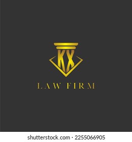 Logotipo de monograma inicial de KX para la firma de abogados con diseño de polígono creativo
