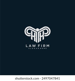 KX initial monogram logo lawfirm with pillar design