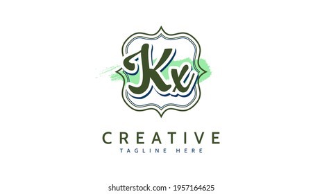 KX Initials, handwriting logo vector