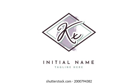 KX Initials, handwriting logo vector