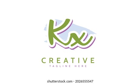 KX Initials, handwriting logo vector