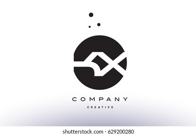 KX K X alphabet company letter logo design vector icon template simple black white circle dot dots creative abstract
