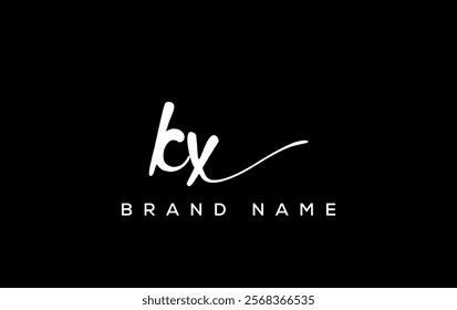 KX letter beauty handwriting vector logo. 