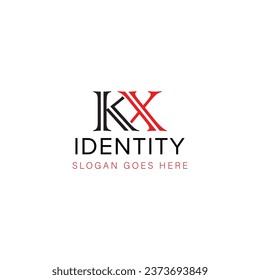 KX-Brief-Logo kreatives Design mit Vektorgrafik KX einfach und modern Logo