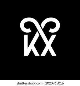 KX letter logo design on black background. KX creative initials letter logo concept. kx letter design. KX white letter design on black background. K X, k x logo