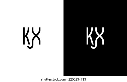 KX logo design. Letter KX logo design. KX logo icon design in black and white colors free vector template.