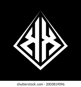 KX logo letters monogram with prisma shape design template vector icon modern