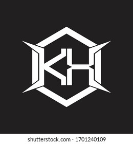 KX Logo monogram with hexagon and four taper shape design template
