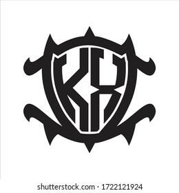 KX-Logo-Monogramm einzeln auf Rahmenschild-Design-Vorlage