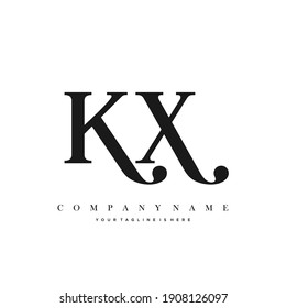 KX Minimal Luxury Initial Logo vector.