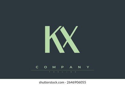 KX Modern Initials Diseño de Logo. Logotipo de marca con iniciales estilizadas que muestran un diseño atrevido y una estética moderna. Ideal para la marca profesional de negocios o proyectos creativos que se centran en minimalista
