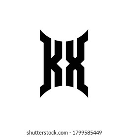 KX monogram logo with curved side design template