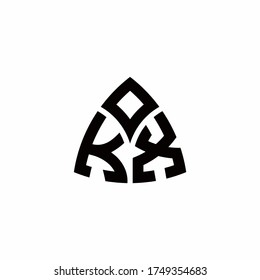 KX monogram logo with modern triangle style design template isolated on white background