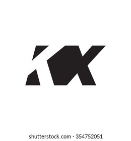 KX negative space letter logo