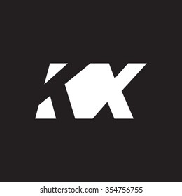 KX negative space letter logo black background