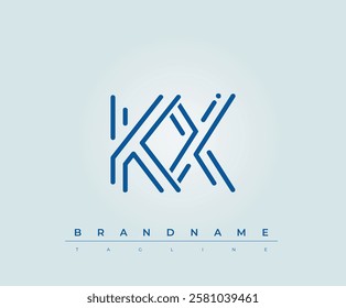 KX Technology Letter Logo Template. This tech letter logo is a graphic mark that uses letters to represent a technology company.
