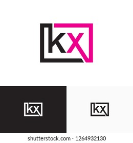 kx, xk letter initial logo design template vector