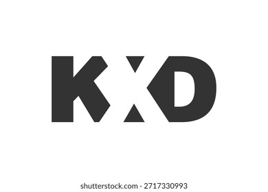 Diseño de logo KXD. Letra inicial K X D estilo de letra en negrita para startups tecnológicas, consultoría, marca corporativa. Nombre creativo de la empresa, titulares de la tipografía, identidad, logotipo de moda. Ilustración vectorial.