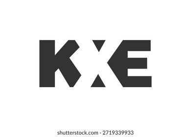 Diseño del logotipo de KXE. Letra inicial K X E estilo de letra en negrita para startups tecnológicas, consultoría, marca corporativa. Nombre creativo de la empresa, titulares de la tipografía, identidad, logotipo de moda. Ilustración vectorial.