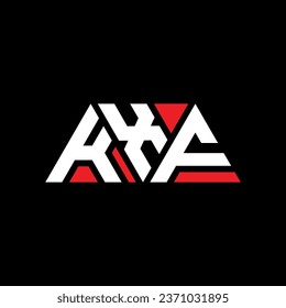 KXF triangle letter logo design with triangle shape. KXF triangle logo design monogram. KXF triangle vector logo template with red color. KXF triangular logo Simple, Elegant, and Luxurious design.