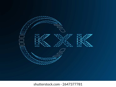 KXK low poly letter logo vector design. KXK lower poly logo design. Low poly logo.