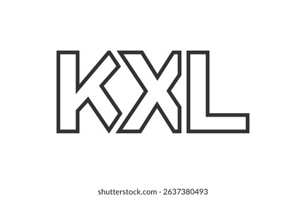 KXL logo design template with strong and modern bold text. Initial based vector logotype featuring simple and minimal typography. Trendy company identity ideal for businesses brand presence.
