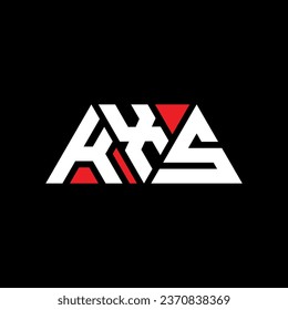 Diseño del logotipo de la letra triangular de KXS con forma triangular. Monograma de diseño del logotipo del triángulo de KXS. Plantilla de logotipo vectorial de triángulo de KXS con color rojo. Logo triangular de KXS Diseño sencillo, elegante y lujoso.