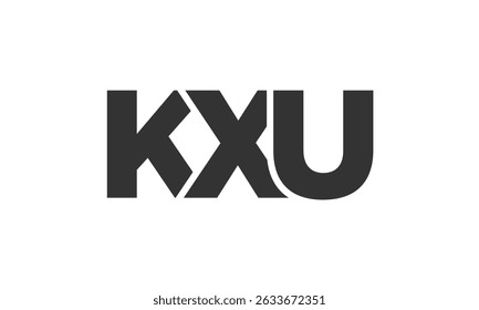 KXU logo design template with strong and modern bold text. Initial based vector logotype featuring simple and minimal typography. Trendy company identity ideal for businesses brand presence.