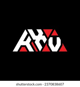 Diseño del logotipo de la letra del triángulo KXV con forma de triángulo. Monograma de diseño del logotipo del triángulo KXV. Plantilla de logotipo vectorial de triángulo KXV con color rojo. Logo triangular KXV Diseño sencillo, elegante y lujoso.