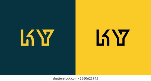 KY abstract minimalist letters Logo Monogram. It is a minimalist logo, this logo is made by combining two letters