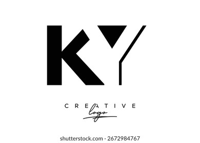 Logotipo creativo minimalista de espacio negativo de KY con monograma moderno para marca y logotipo de marca comercial con letras iniciales Diseño de logotipo para marca.