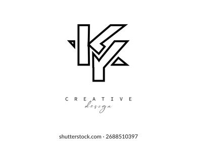 KY Creative Monogram Logo Design-Stock Creative Branding Design Concept