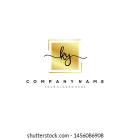 KY handwriting initial logo template vector.