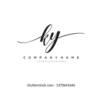 KY handwriting initial  logo vector