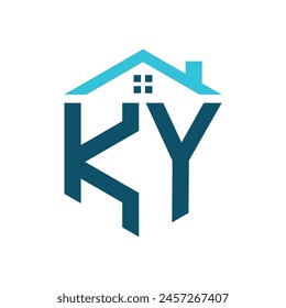 Plantilla de diseño de logotipo de KY House. Letra KY Logo para Bienes Raíces, Construcción o cualquier negocio relacionado con la casa