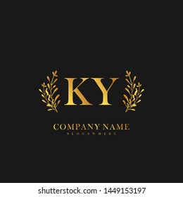 KY Initial beauty floral logo template