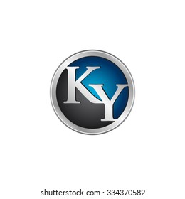 KY initial circle logo blue