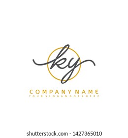 KY Initial handwriting logo concept