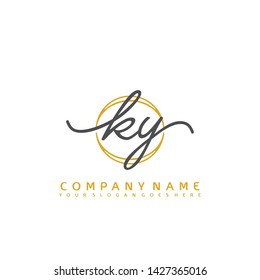 KY Initial handwriting logo concept
