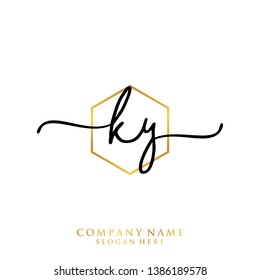 KY Initial handwriting logo template