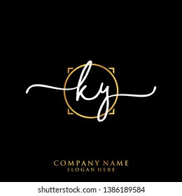 KY Initial handwriting logo template