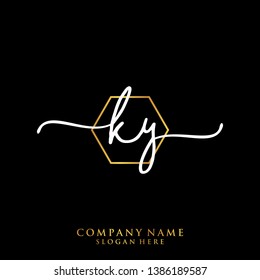 KY Initial handwriting logo template