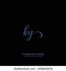 KY Initial handwriting logo vector