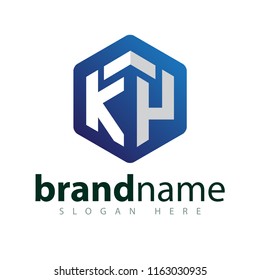 KY Initial letter hexagonal logo vector