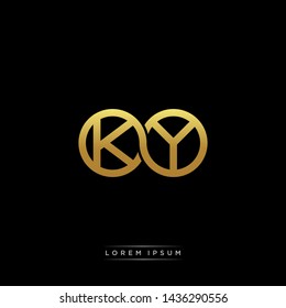 KY initial letter linked circle capital monogram logo modern template
