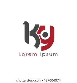 ky initial letter linked lowercase logo. k and y vector template design.
